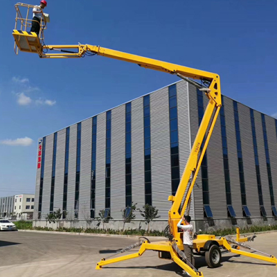 towable articulating boom lift aerial work platform Lift rental hire 10m 12m 14m small mobile man boom lift truck vehicle mounted boom lift
